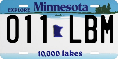 MN license plate 011LBM
