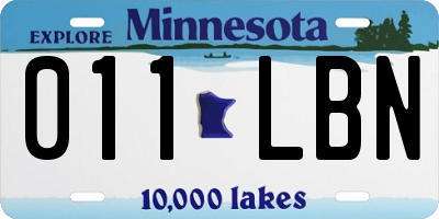 MN license plate 011LBN