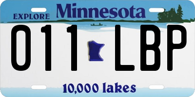 MN license plate 011LBP