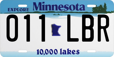 MN license plate 011LBR
