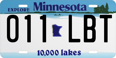 MN license plate 011LBT