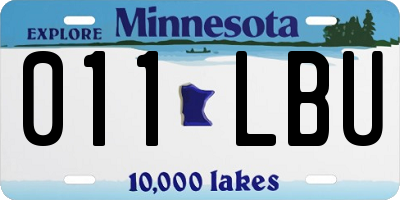 MN license plate 011LBU