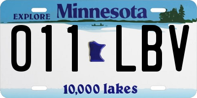 MN license plate 011LBV