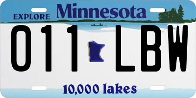 MN license plate 011LBW