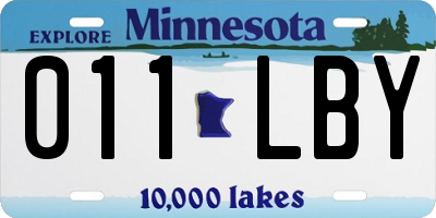 MN license plate 011LBY
