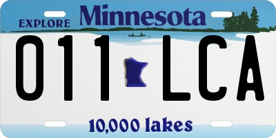MN license plate 011LCA
