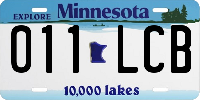 MN license plate 011LCB