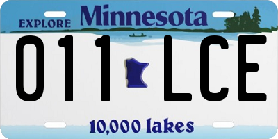 MN license plate 011LCE