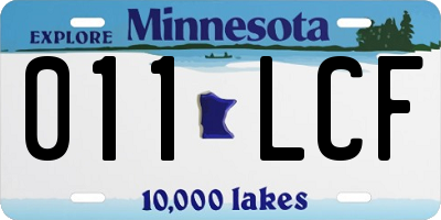 MN license plate 011LCF