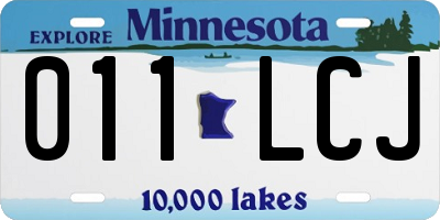 MN license plate 011LCJ