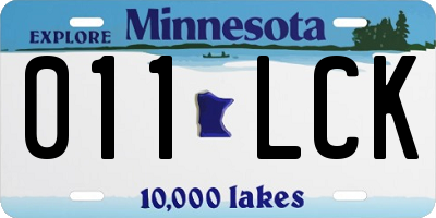 MN license plate 011LCK