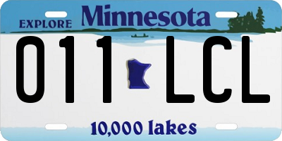 MN license plate 011LCL