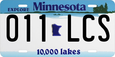 MN license plate 011LCS