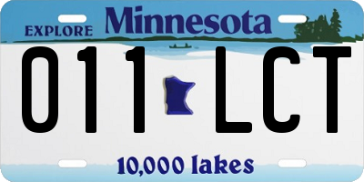 MN license plate 011LCT