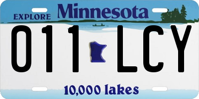 MN license plate 011LCY