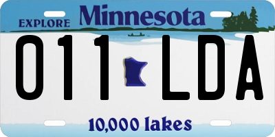MN license plate 011LDA