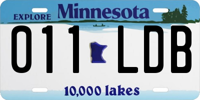 MN license plate 011LDB