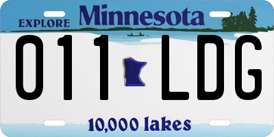 MN license plate 011LDG