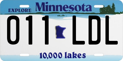 MN license plate 011LDL