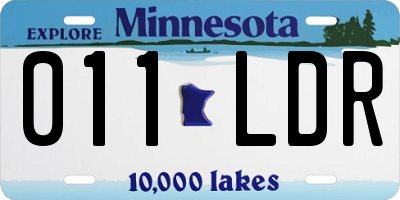 MN license plate 011LDR