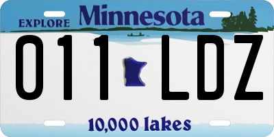 MN license plate 011LDZ
