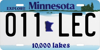 MN license plate 011LEC