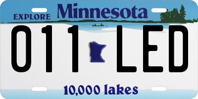 MN license plate 011LED