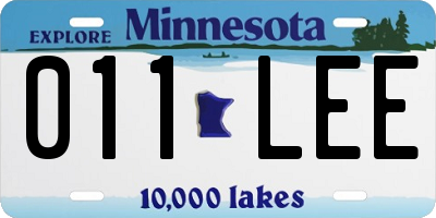 MN license plate 011LEE
