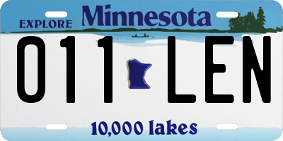 MN license plate 011LEN