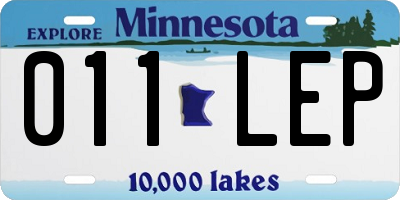 MN license plate 011LEP