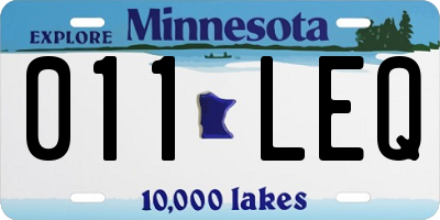 MN license plate 011LEQ