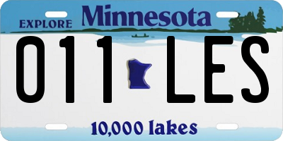 MN license plate 011LES