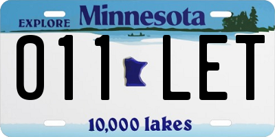 MN license plate 011LET