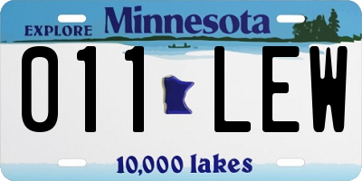MN license plate 011LEW