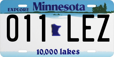 MN license plate 011LEZ