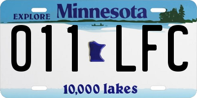 MN license plate 011LFC