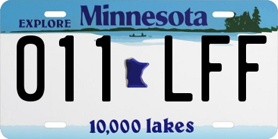 MN license plate 011LFF