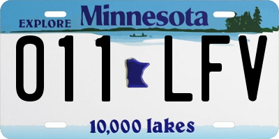 MN license plate 011LFV