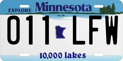 MN license plate 011LFW