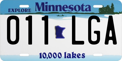 MN license plate 011LGA