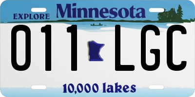 MN license plate 011LGC