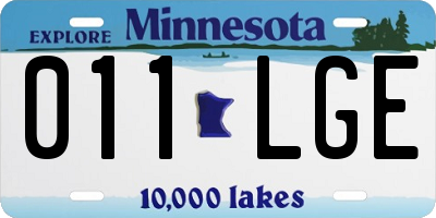 MN license plate 011LGE