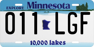 MN license plate 011LGF