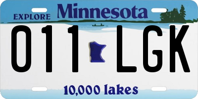 MN license plate 011LGK