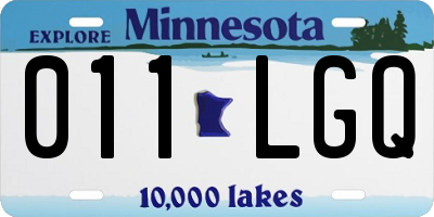 MN license plate 011LGQ