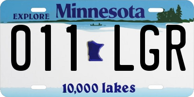 MN license plate 011LGR