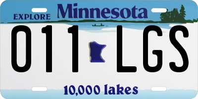 MN license plate 011LGS