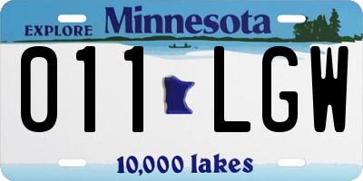 MN license plate 011LGW