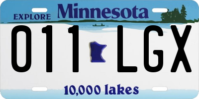 MN license plate 011LGX