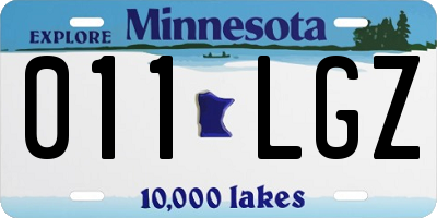 MN license plate 011LGZ